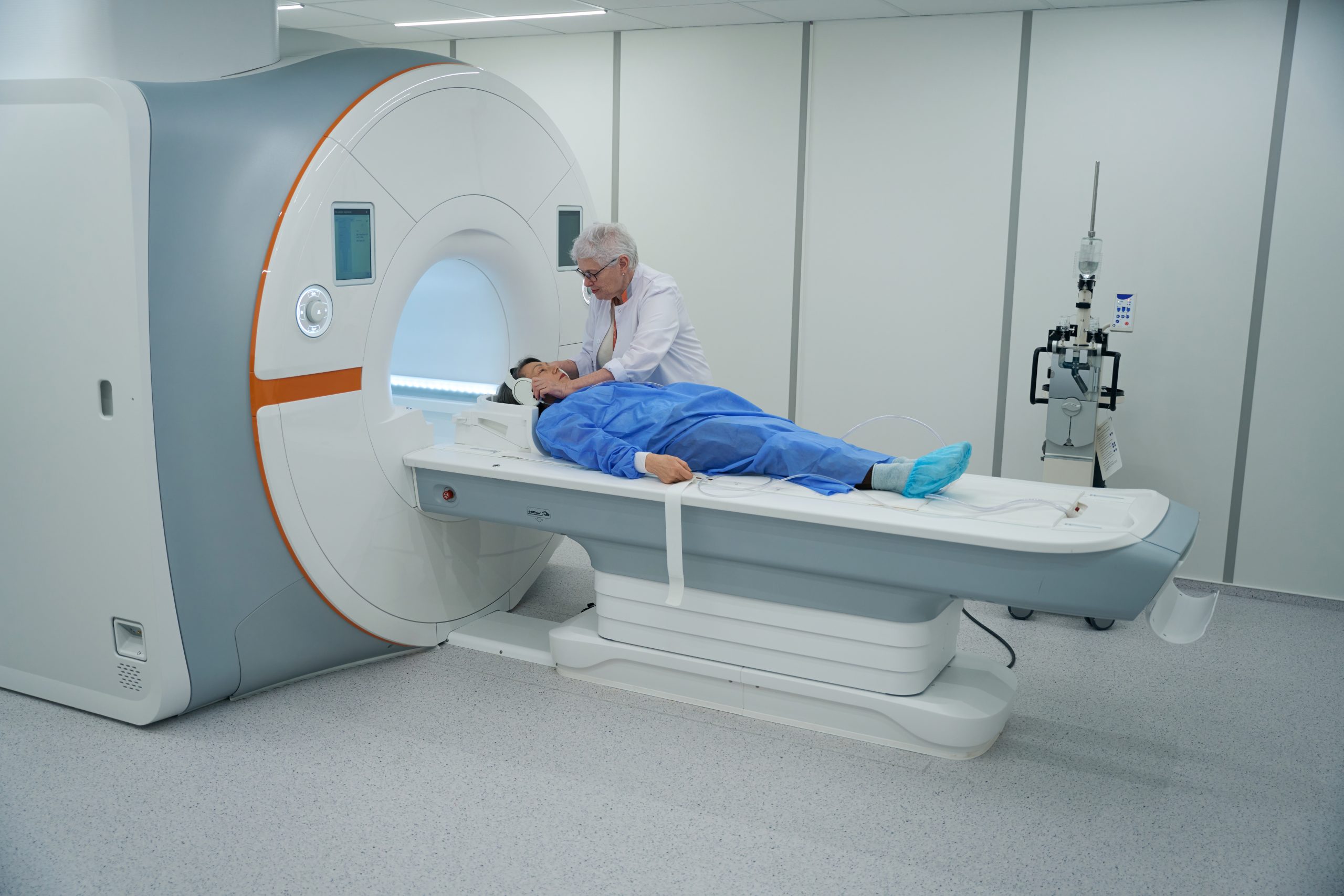 CT scan and a SPECT scan