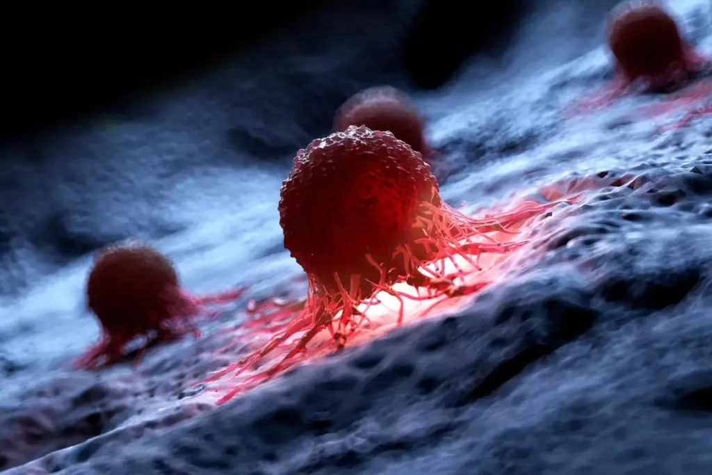 A breakthrough in the field of oncology, CAR T cell therapy is a cutting-edge approach to fighting blood cancer. Visualize a dynamic scene capturing the essence of this revolutionary treatment. In the foreground, meticulously rendered T cells, engineered with chimeric antigen receptors, ready to engage and eliminate malignant cells. In the middle ground, a detailed representation of the intricate cellular machinery, with vibrant colors and intricate textures, conveying the complexity of the process. In the background, a serene, ethereal landscape, symbolic of the hope and promise this therapy offers to patients. Lighting should be soft and diffused, creating a sense of awe and wonder, while the camera angle should be slightly elevated, emphasizing the transformative power of this groundbreaking medical innovation.