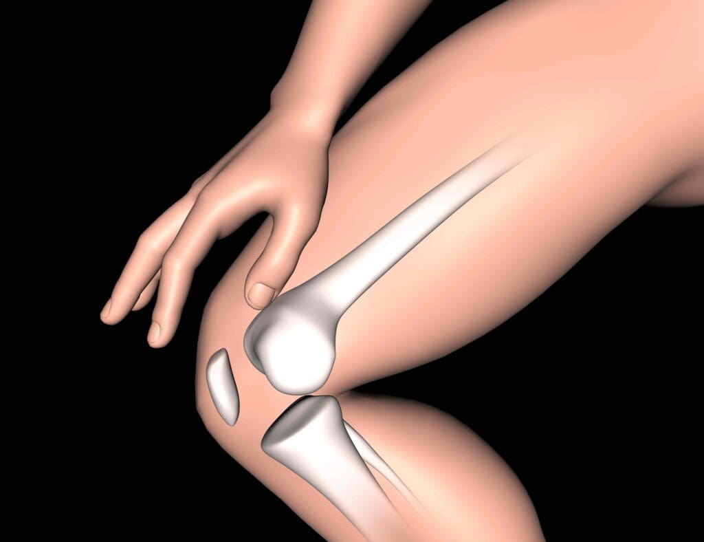 A detailed anatomical cross-section depicting the physiological effects of knee elevation on reducing swelling