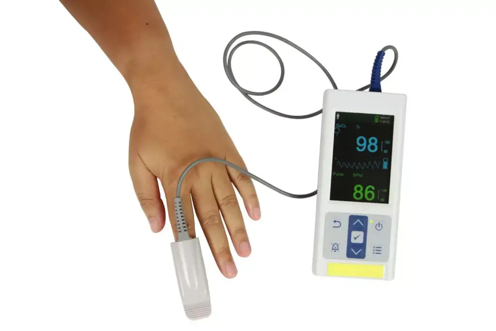 A detailed and realistic medical scene depicting the fundamentals of blood pressure measurement. In the foreground, a healthcare professional's hand holds a digital sphygmomanometer, the device's display showing a reading. The middle ground features a patient's arm resting on an examination table, the brachial artery visible. The background showcases a clean, well-lit medical environment with subtle details like medical charts and equipment. The lighting is natural and balanced, creating a sense of clinical professionalism. The composition emphasizes the technical aspects of the blood pressure measurement process, inviting the viewer to understand its importance in monitoring cardiovascular health.