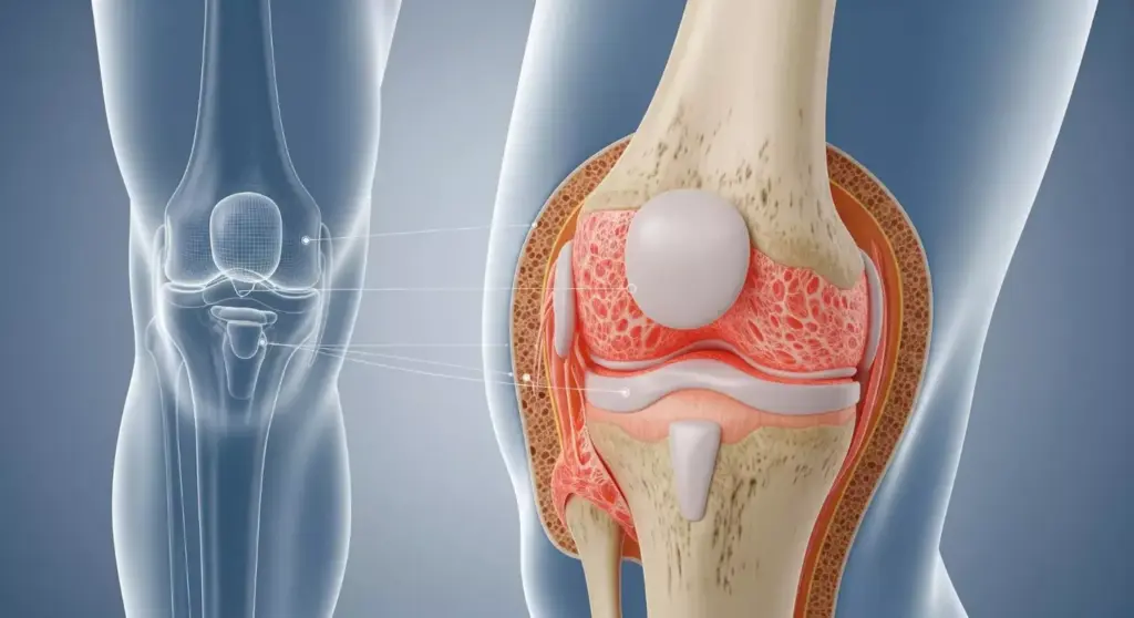 A detailed, cross-sectional view of a knee replacement surgery, showcasing the intricate interplay of surgical instruments, implants, and the underlying anatomical structures. Bright, clinical lighting illuminates the operating theater, creating a sense of precision and expertise. The camera angle provides an immersive, close-up perspective, allowing the viewer to appreciate the delicate nature of the procedure. Soft, muted tones of surgical blues and grays set the tone, conveying the seriousness and importance of the operation. The overall atmosphere is one of focused, skilled professionalism, reflecting the gravity and significance of this life-changing procedure.