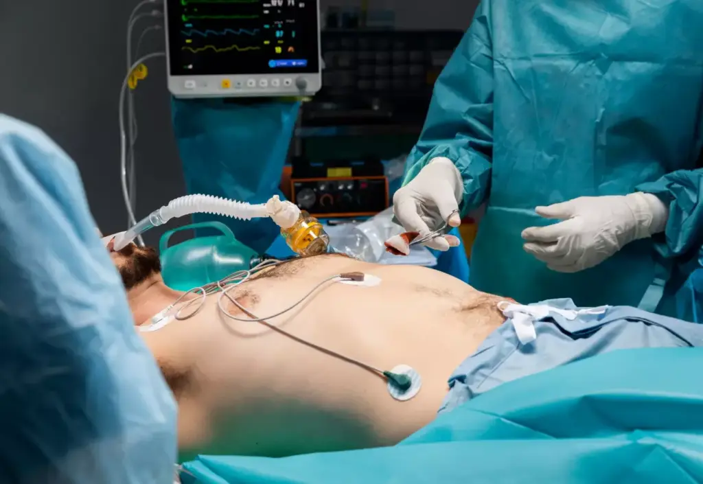 A detailed cross-sectional view of the human abdomen, highlighting the intricate process of intraperitoneal chemotherapy delivery. The image depicts the surgical procedure, showcasing the insertion of a catheter directly into the peritoneal cavity, allowing the chemotherapeutic agents to be dispersed throughout the abdominal region. The scene is rendered in a clean, clinical style, with a muted color palette and precise anatomical detail, conveying the scientific and medical nature of the subject matter. Soft, directional lighting illuminates the scene, creating depth and emphasizing the key components of the procedure. The overall composition balances technical accuracy with a visually engaging and informative presentation, suitable for illustrating the "Science Behind Intraperitoneal Chemotherapy Delivery" section of the article.