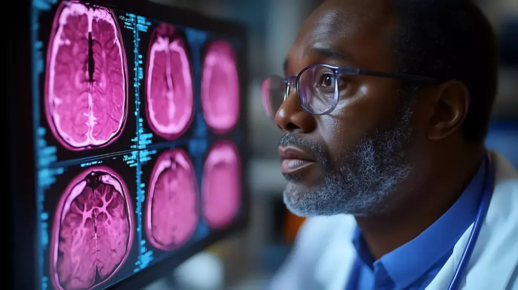 A detailed, high-resolution MRI scan of a human brain, revealing the distinctive patterns and structures associated with brain cancer. The image should have a clinical, analytical feel, with a focus on accurately depicting the affected areas and their characteristics. Showcase the intricate, three-dimensional nature of the tumor, using a combination of cross-sectional and volumetric views to provide a comprehensive understanding. Employ a neutral, cool color palette to convey the seriousness of the medical condition, while maintaining a sense of scientific objectivity. Ensure the lighting is crisp and evenly distributed, highlighting the fine details and textures of the brain tissue and the abnormal growths. Present the image in a manner that supports the educational goals of the article's &quot;Understanding MRI Brain Cancer Images&quot; section.