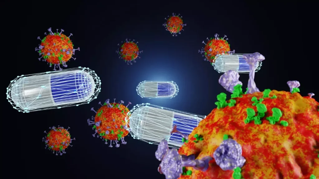 A detailed illustration of the CAR T cell technology process. In the foreground, a cluster of engineered T cells with prominent chimeric antigen receptors (CARs) on their surfaces. In the middle ground, a tumor cell being recognized and targeted by the CAR T cells. In the background, a subdued scene depicting the overall immune system response, with cytokines and signaling pathways. Lighting is clean and clinical, with a cool, scientific tone. The angle is a three-quarter view, providing depth and perspective on the key stages of the CAR T cell treatment mechanism. The mood conveys the precision and promise of this pioneering cancer immunotherapy approach.