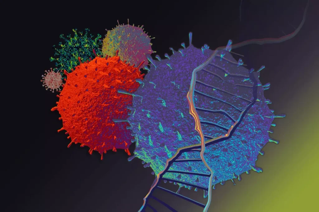 A detailed, scientifically accurate illustration of chimeric antigen receptor (CAR) T cells. In the foreground, a cluster of engineered T cells, their surfaces adorned with synthetic receptors that recognize and bind to specific tumor antigens. In the middle ground, the activation and expansion of these CAR T cells, glowing with an ethereal blue energy. In the background, a network of blood vessels and immune cells, creating an intricate, dynamic ecosystem. Capture the technical precision and the awe-inspiring potential of this revolutionary cancer therapy, using a high-resolution, photorealistic style with dramatic lighting and depth of field. A detailed, scientifically accurate illustration of chimeric antigen receptor (CAR) T cells. In the foreground, a cluster of engineered T cells, their surfaces adorned with synthetic receptors that recognize and bind to specific tumor antigens. In the middle ground, the activation and expansion of these CAR T cells, glowing with an ethereal blue energy. In the background, a network of blood vessels and immune cells, creating an intricate, dynamic ecosystem. Capture the technical precision and the awe-inspiring potential of this revolutionary cancer therapy, using a high-resolution, photorealistic style with dramatic lighting and depth of field.