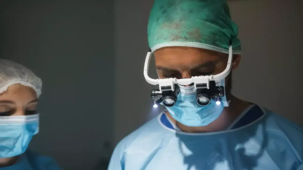 A detailed surgical scene depicting the complexity of cervical spine surgery. In the foreground, a close-up view of the exposed vertebrae and delicate spinal cord, surrounded by intricate instruments and a team of focused surgeons. The middle ground showcases the intricate anatomy, with tendons, ligaments, and nerves visible. The background fades into a sterile, well-lit operating theater, creating a sense of technical precision and the gravity of the procedure. The lighting is bright and direct, emphasizing the precision and care required. The overall mood conveys the challenges and potential complications that can arise during this delicate surgical intervention. A detailed surgical scene depicting the complexity of cervical spine surgery. In the foreground, a close-up view of the exposed vertebrae and delicate spinal cord, surrounded by intricate instruments and a team of focused surgeons. The middle ground showcases the intricate anatomy, with tendons, ligaments, and nerves visible. The background fades into a sterile, well-lit operating theater, creating a sense of technical precision and the gravity of the procedure. The lighting is bright and direct, emphasizing the precision and care required. The overall mood conveys the challenges and potential complications that can arise during this delicate surgical intervention.
