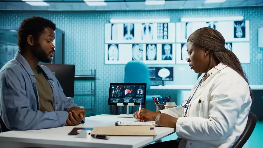 A detailed timeline of the last stages of brain cancer, depicted with stark realism. A shadowy figure lies on a hospital bed, surrounded by medical equipment and a somber atmosphere. The foreground features diagnostic scans and charts, conveying the progression of the disease. The middle ground showcases the patient's deteriorating condition, with sunken features and labored breathing. In the background, a muted palette of grays and blues evokes the melancholic mood. Soft, diffused lighting casts a haunting glow, underscoring the gravity of the situation. This image aims to sensitively illustrate the final chapter of the brain cancer journey. A detailed timeline of the last stages of brain cancer, depicted with stark realism. A shadowy figure lies on a hospital bed, surrounded by medical equipment and a somber atmosphere. The foreground features diagnostic scans and charts, conveying the progression of the disease. The middle ground showcases the patient's deteriorating condition, with sunken features and labored breathing. In the background, a muted palette of grays and blues evokes the melancholic mood. Soft, diffused lighting casts a haunting glow, underscoring the gravity of the situation. This image aims to sensitively illustrate the final chapter of the brain cancer journey.