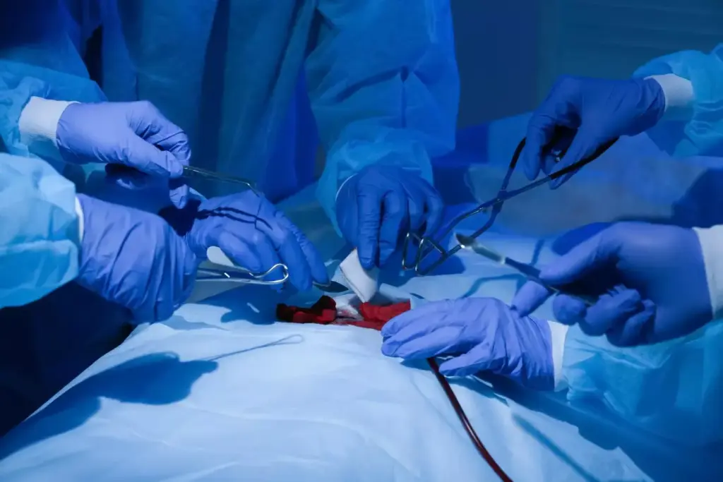 A well-lit, detailed illustration of a laparoscopic myomectomy procedure, showcasing the key benefits of this minimally invasive surgery to remove uterine fibroids. In the foreground, a surgeon's hands skillfully maneuvering surgical instruments through small incisions, carefully excising a fibroid from the uterus. The middle ground depicts the reduced scarring and faster recovery time compared to open abdominal surgery. In the background, a serene, calming environment with modern medical equipment, conveying the safety and precision of the laparoscopic approach. Soft, natural lighting illuminates the scene, creating a sense of comfort and care. The overall mood is informative, reassuring, and focused on the key benefits of this effective fibroid treatment.