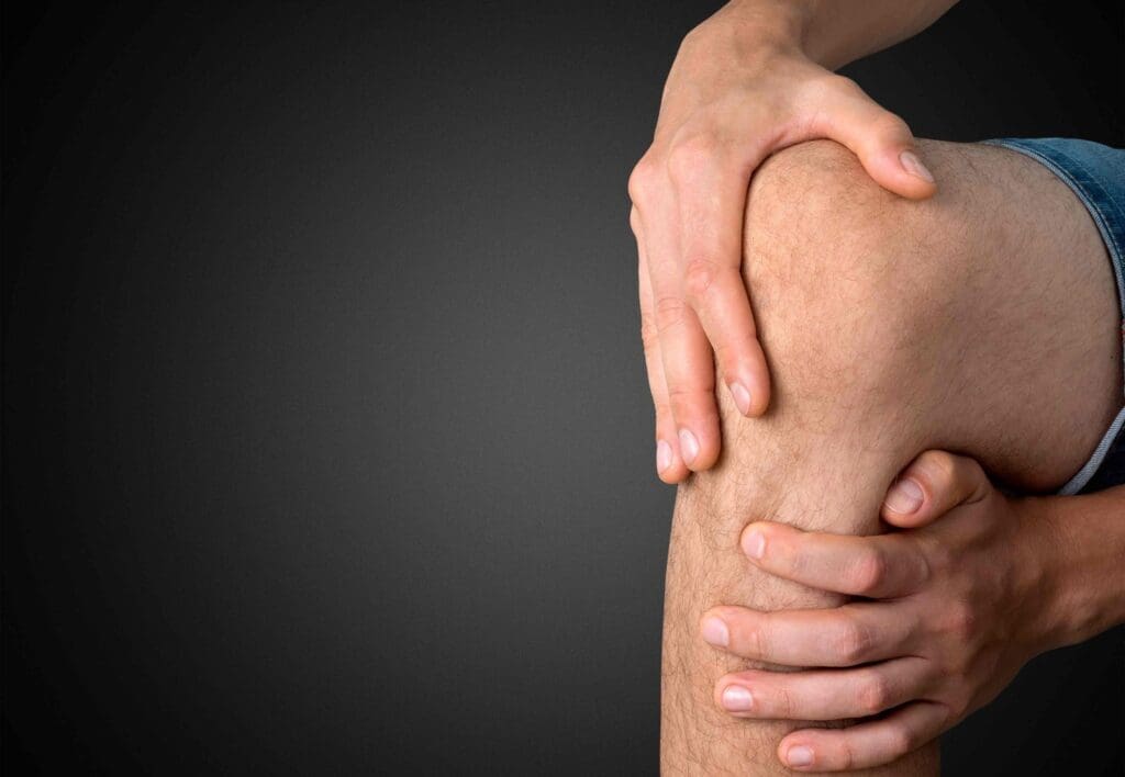 Detailed close-up of a human knee joint Detailed close-up of a human knee joint