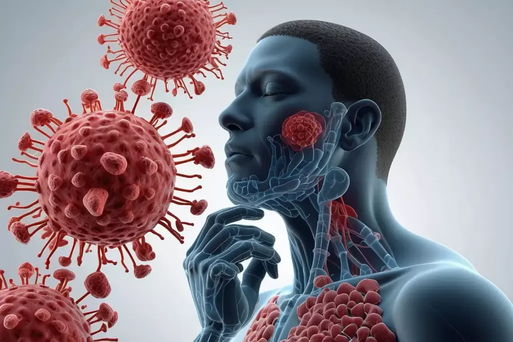 Detailed timeline depicting the progression of a chemo-induced sore throat, showcasing the various stages of inflammation, discomfort, and gradual healing. Foreground features a closeup of an open mouth with a swollen, reddened tongue and throat, conveying the initial discomfort. Middle ground shows the throat gradually becoming less inflamed and the pain subsiding over time. Background depicts a softly blurred medical setting, suggesting the context of cancer treatment. Lighting is warm and indirect, creating a somber yet hopeful atmosphere. Angles are tight and intimate, drawing the viewer's attention to the subtle changes in the throat's condition.