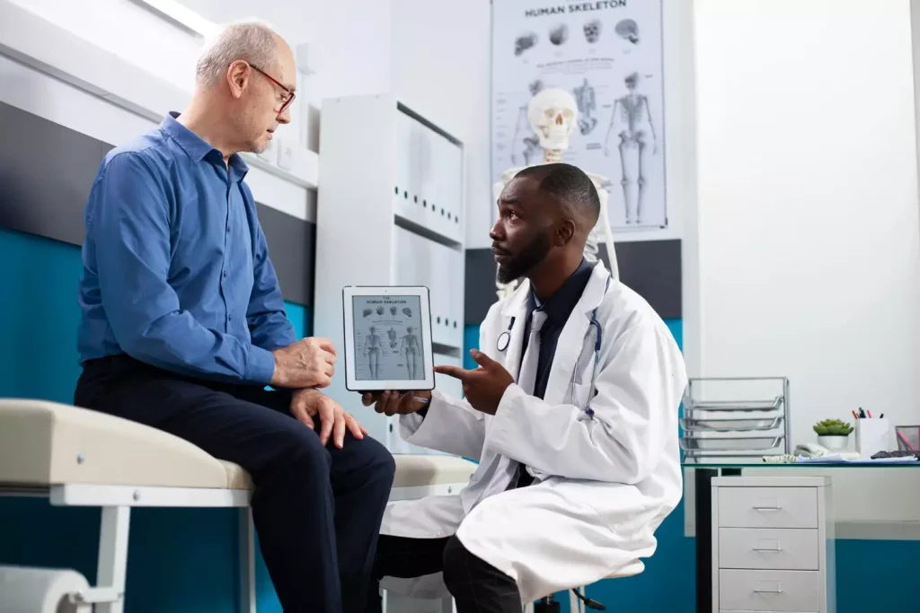 Doctor talking to a patient
