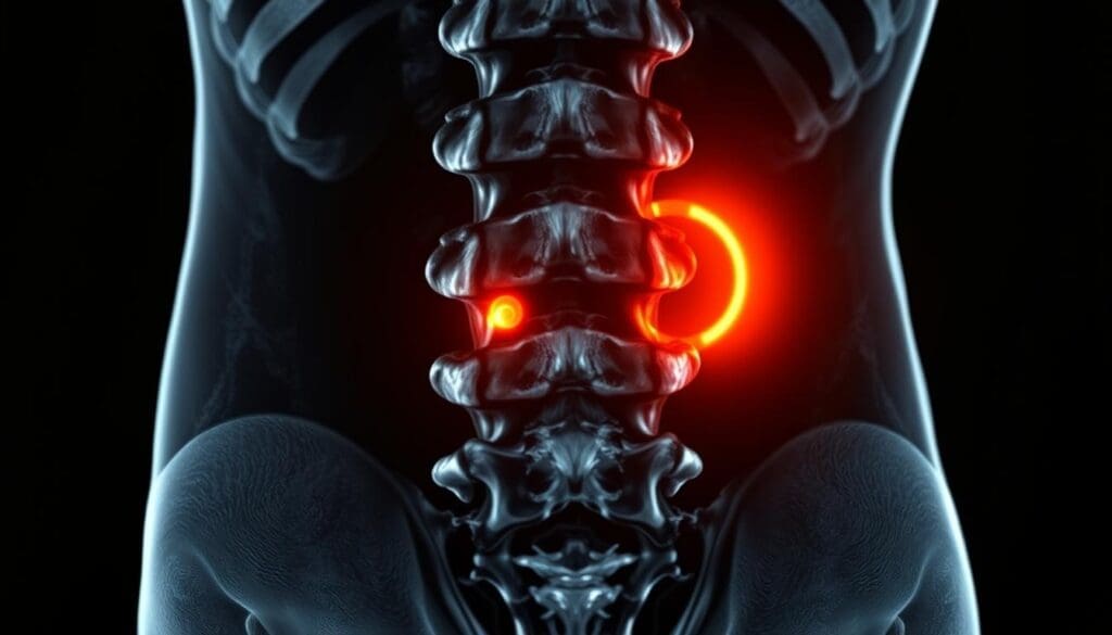 MRI scan showing bulging disc