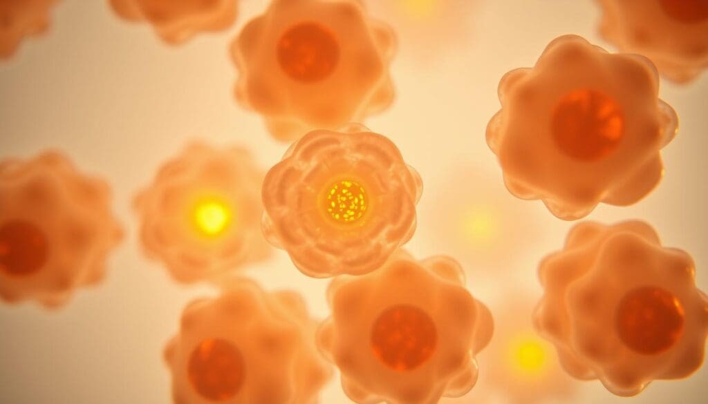 a close-up view of embryonic stem cells under a high-powered microscope, revealing their delicate, translucent structures and vibrant, glowing nuclei. The cells appear as clusters of small, irregularly shaped spheres, each containing a dense, luminous center. The image is captured in sharp focus, with a shallow depth of field that isolates the cells against a softly blurred, neutral background. The lighting is bright and diffuse, casting a subtle, even illumination that highlights the intricate details of the cells' membranes and internal components. The overall tone is one of scientific wonder and awe, reflecting the incredible potential of these "pluripotent marvels" to transform our understanding of human development and regenerative medicine. a close-up view of embryonic stem cells under a high-powered microscope, revealing their delicate, translucent structures and vibrant, glowing nuclei. The cells appear as clusters of small, irregularly shaped spheres, each containing a dense, luminous center. The image is captured in sharp focus, with a shallow depth of field that isolates the cells against a softly blurred, neutral background. The lighting is bright and diffuse, casting a subtle, even illumination that highlights the intricate details of the cells' membranes and internal components. The overall tone is one of scientific wonder and awe, reflecting the incredible potential of these "pluripotent marvels" to transform our understanding of human development and regenerative medicine.