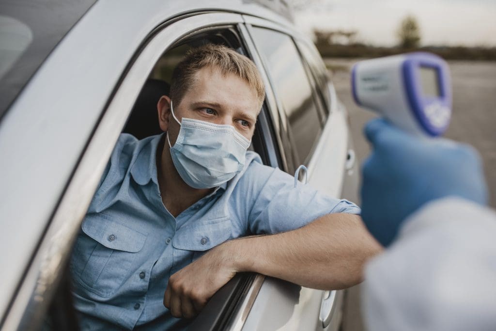 close up drive coronavirus test LIV Hospital