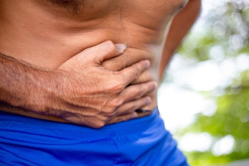 close-up view of an unsettled human stomach close-up view of an unsettled human stomach