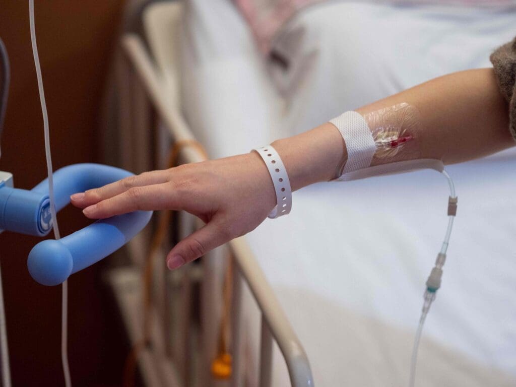 close-up view of various chemotherapy agents used in the treatment of breast cancer.