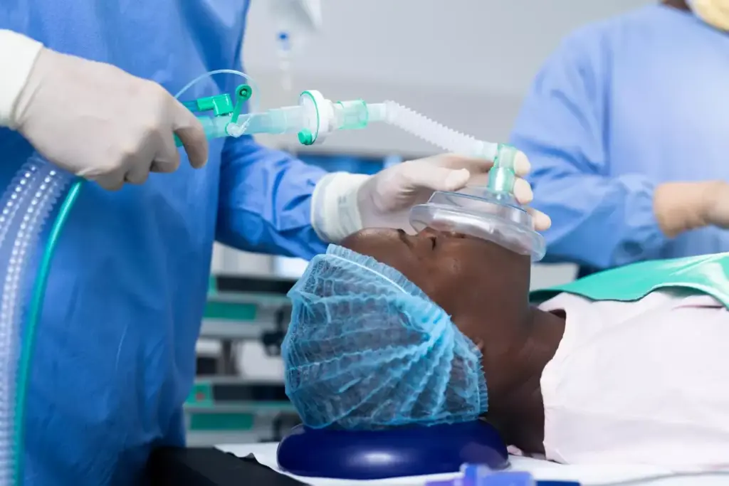 patient receiving anesthesia 