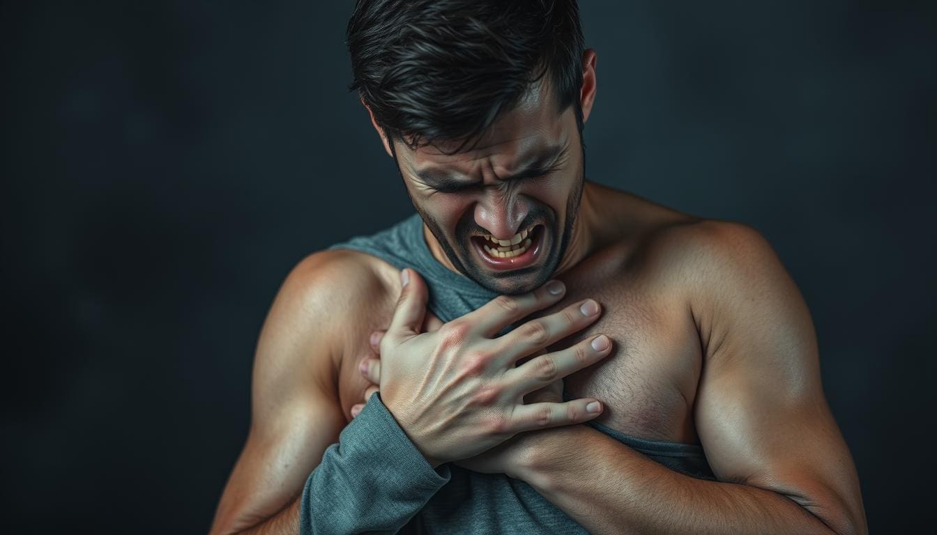 stress chest pain symptoms